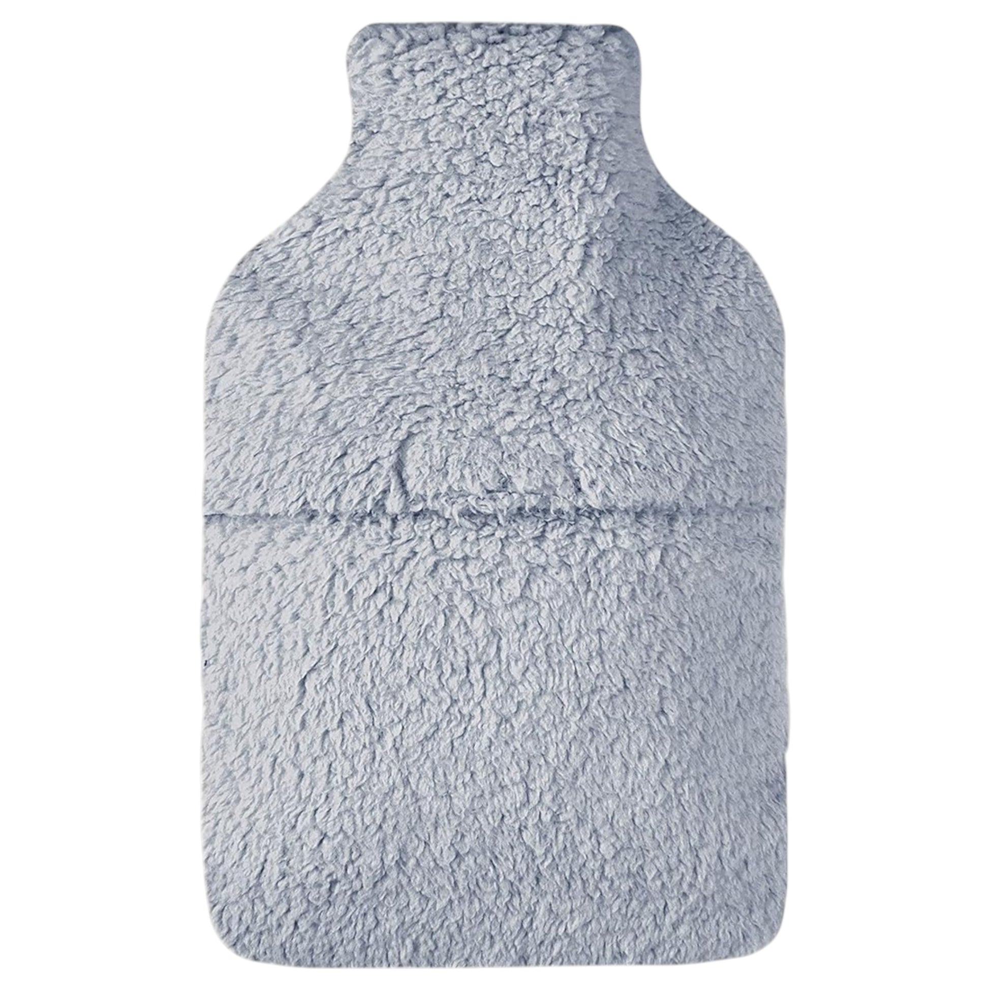 Elite Heat hot water bottle with removable plush cover, perfect for winter in grey