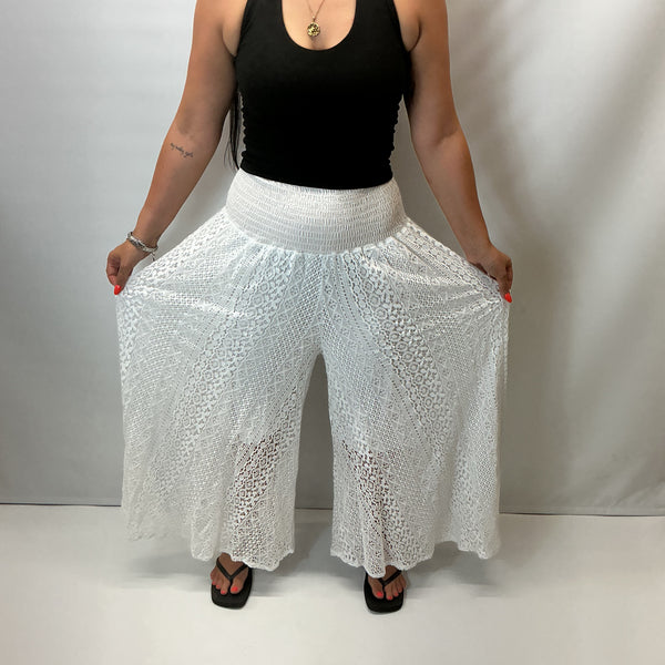 Ladies Crochet White Trousers