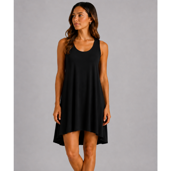 Italian Cross Back Dress (Black)