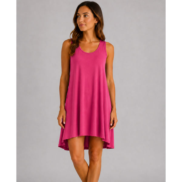 Italian Cross Back Dress (Pink)