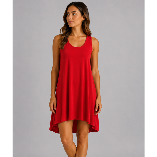 Italian Cross Back Dress (Red)