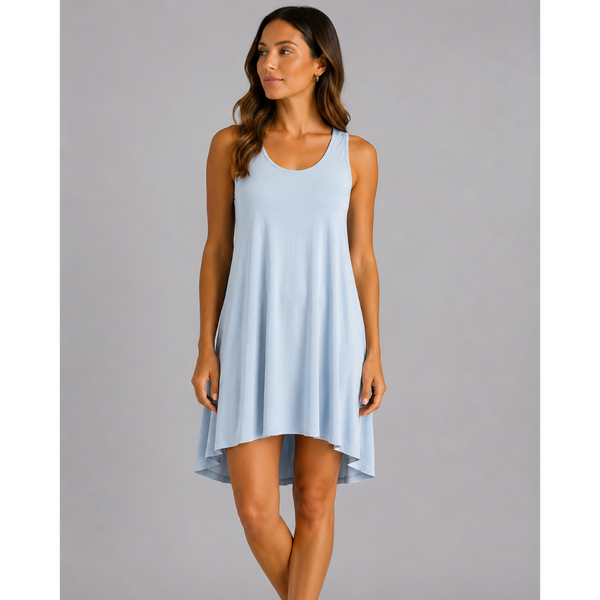 Italian Cross Back Dress (Sky Blue)