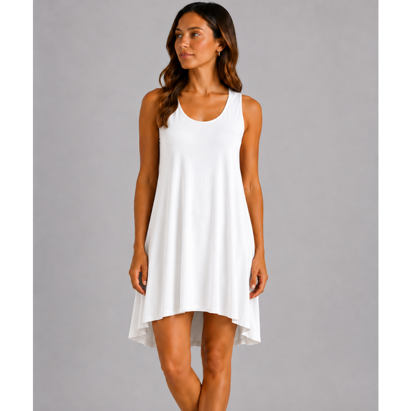 Italian Cross Back Dress (White)