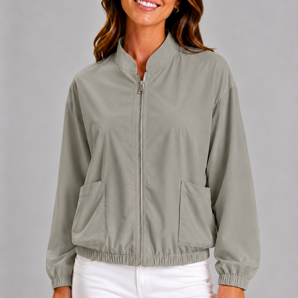 Italian Lightweight Zip Jacket (Khaki)