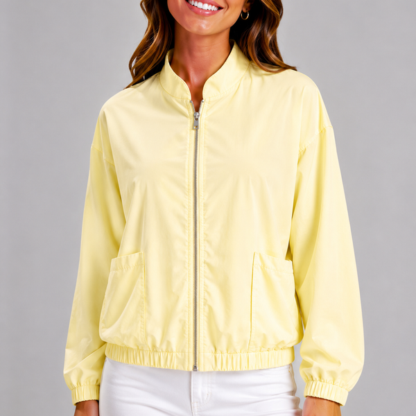 Italian Lightweight Zip Jacket (Lemon)
