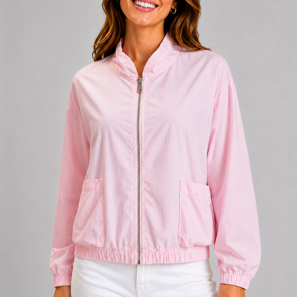 Italian Lightweight Zip Jacket (Pink)