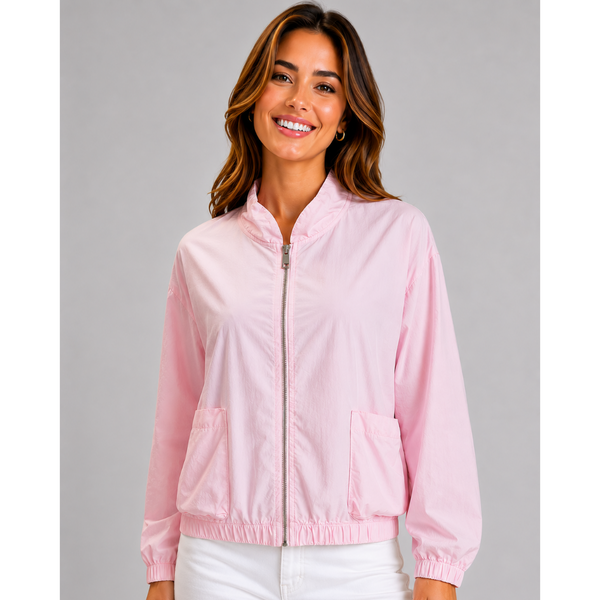 Italian Lightweight Zip Jacket (Pink)