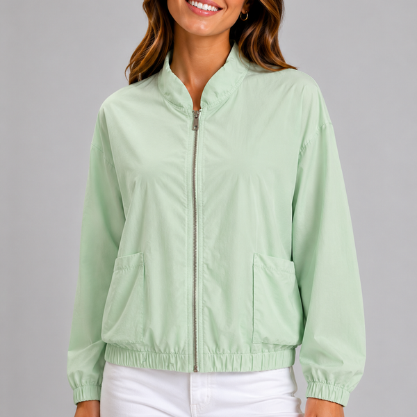 Italian Lightweight Zip Jacket (Sage Green)