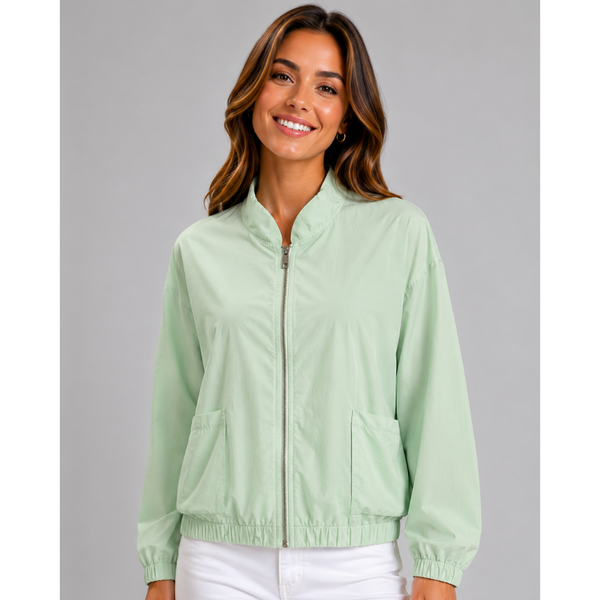 Italian Lightweight Zip Jacket (Sage Green)