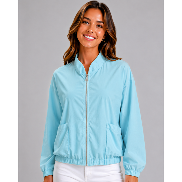 Italian Lightweight Zip Jacket (Sky Blue)