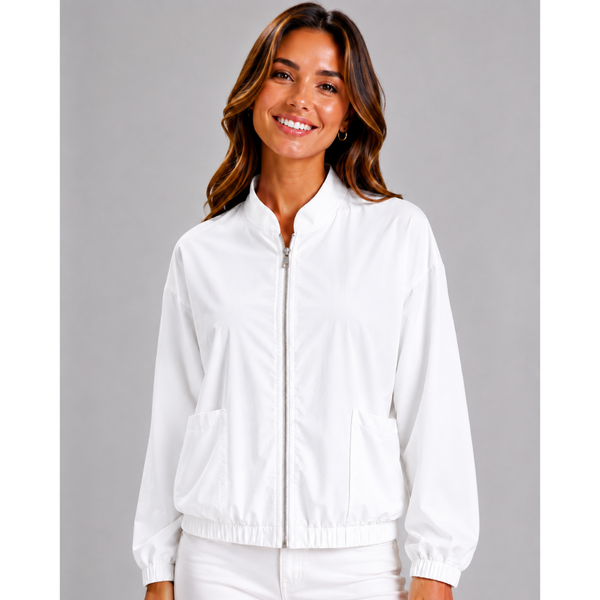 Italian Lightweight Zip Jacket (White)