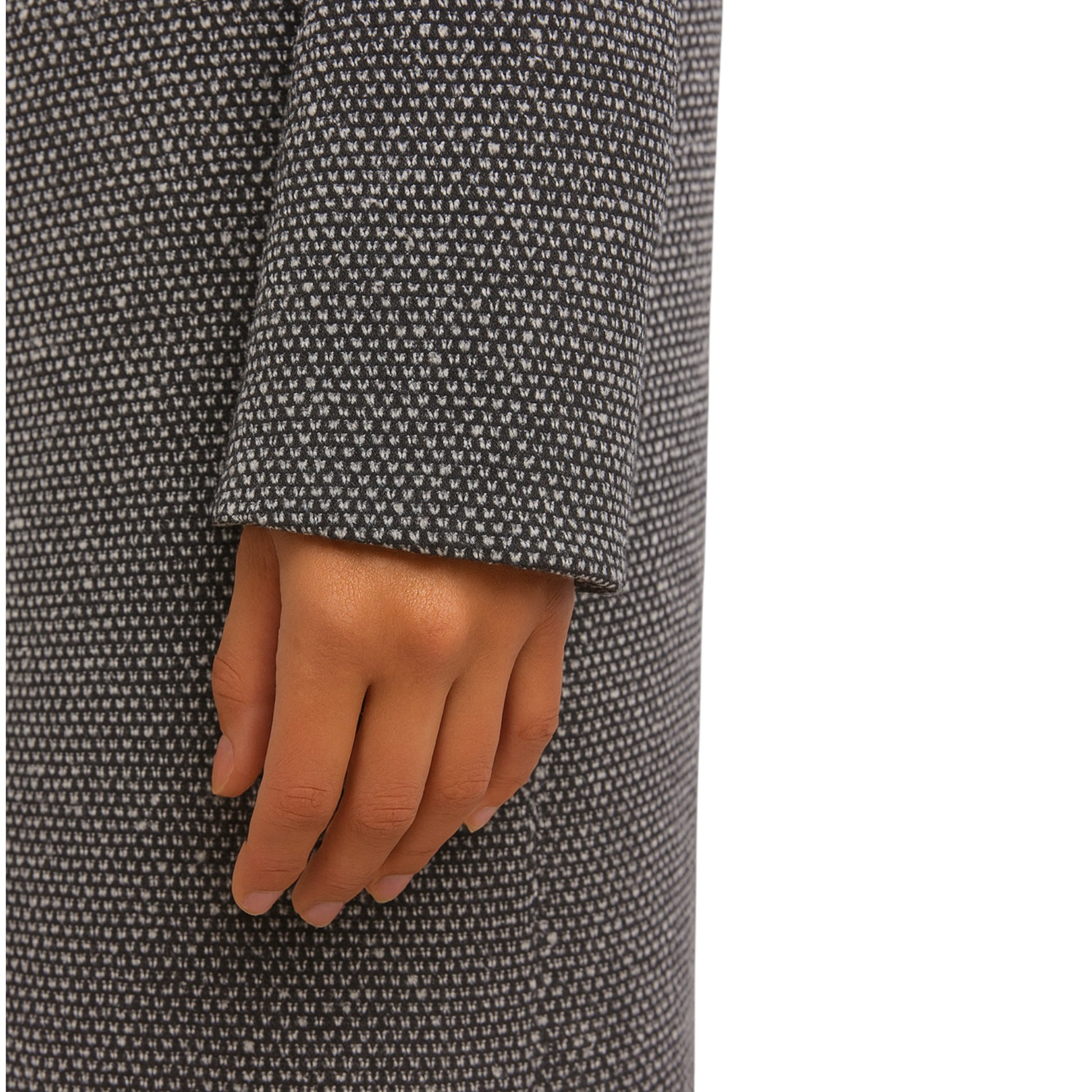 Italian-made knitted long dress top in black with matching scarf