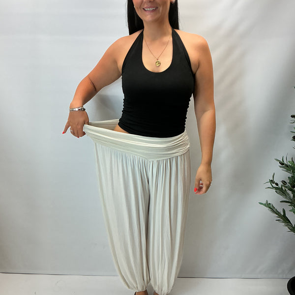 Italian Soft Touch Harem Trousers (Off White)