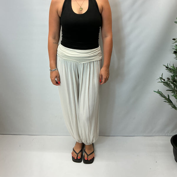 Italian Soft Touch Harem Trousers (Off White)