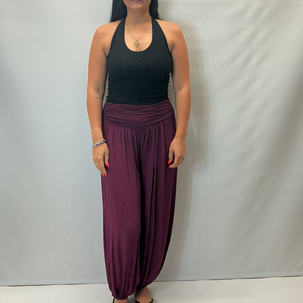 Italian Soft Touch Harem Trousers (Purple)