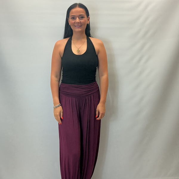 Italian Soft Touch Harem Trousers (Purple)