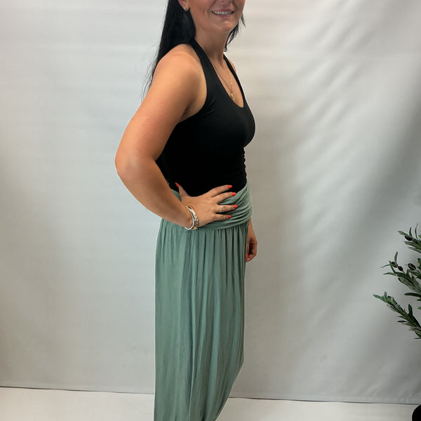Italian Soft Touch Harem Trousers (Sage Green)