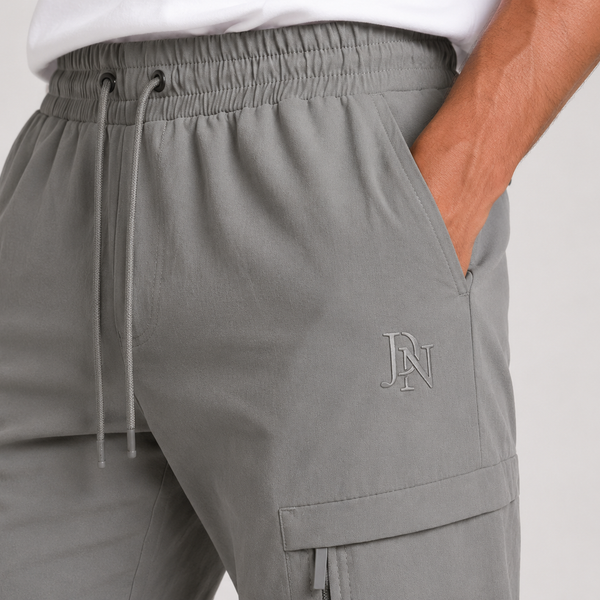 Men's JDN Branded Modern Cargo Trousers (Grey)