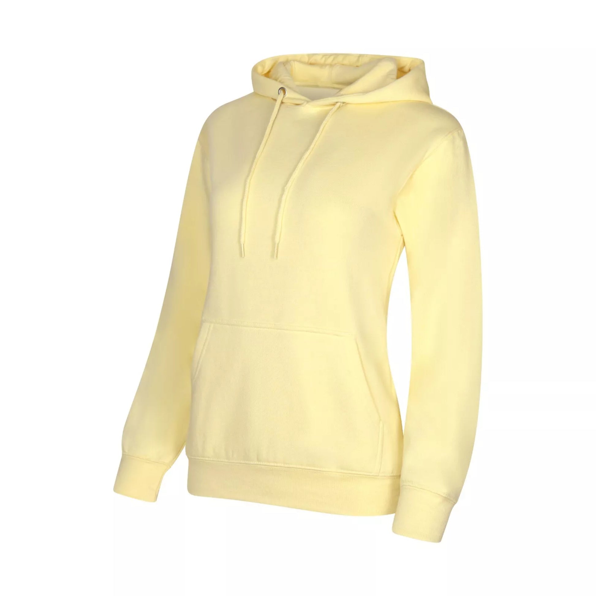 Ladies JDN branded plain lemon yellow tracksuit set with hoodie and joggers – casual loungewear for women