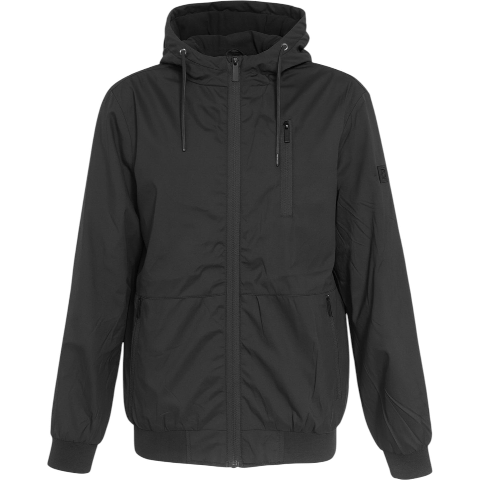 Men’s JDN softshell fleece lined hooded jacket in black