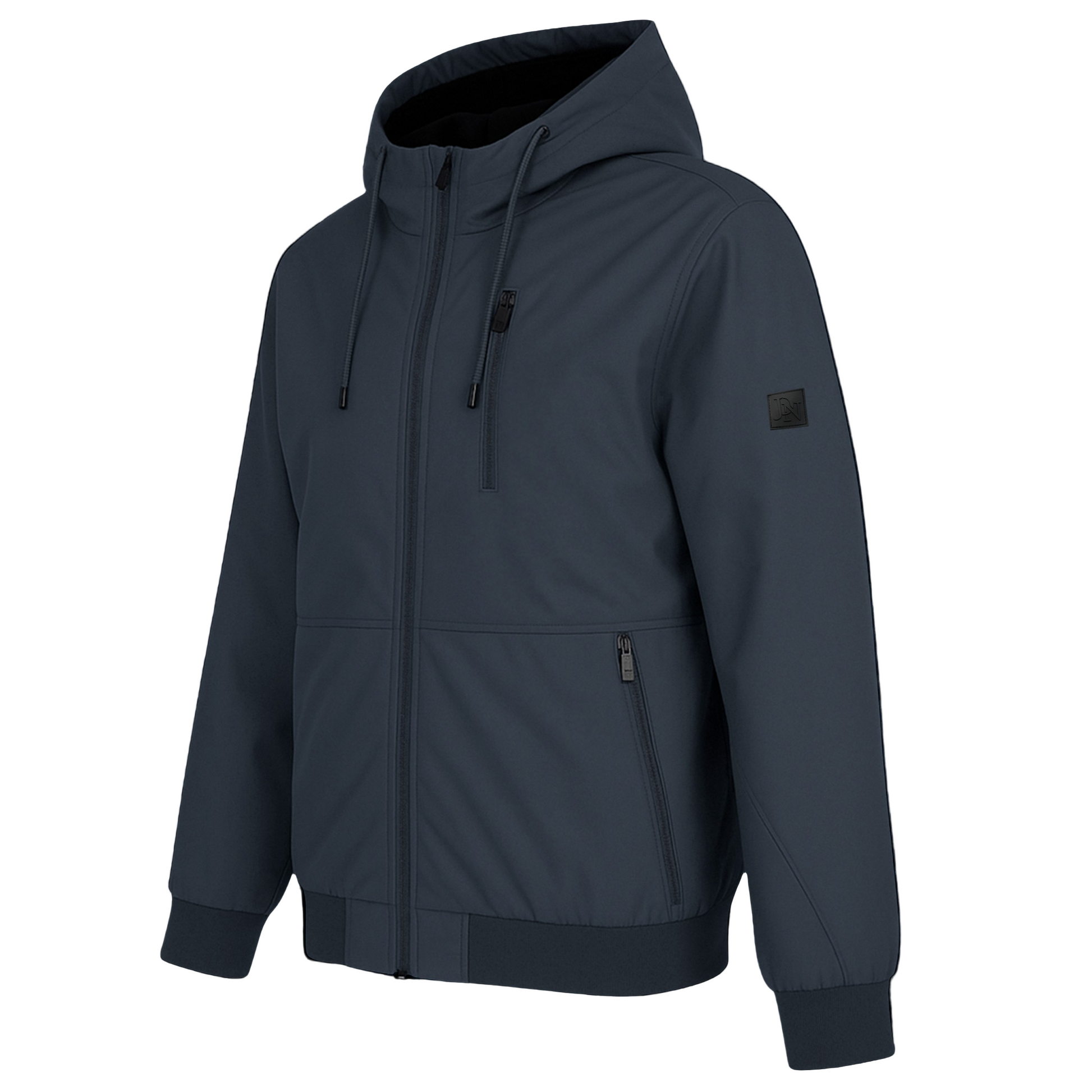Men’s JDN softshell fleece lined hooded jacket in navy