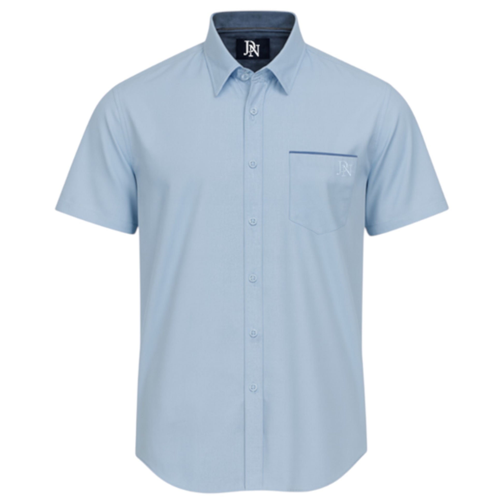 JDN men’s blue short sleeve shirt smooth touch easy care