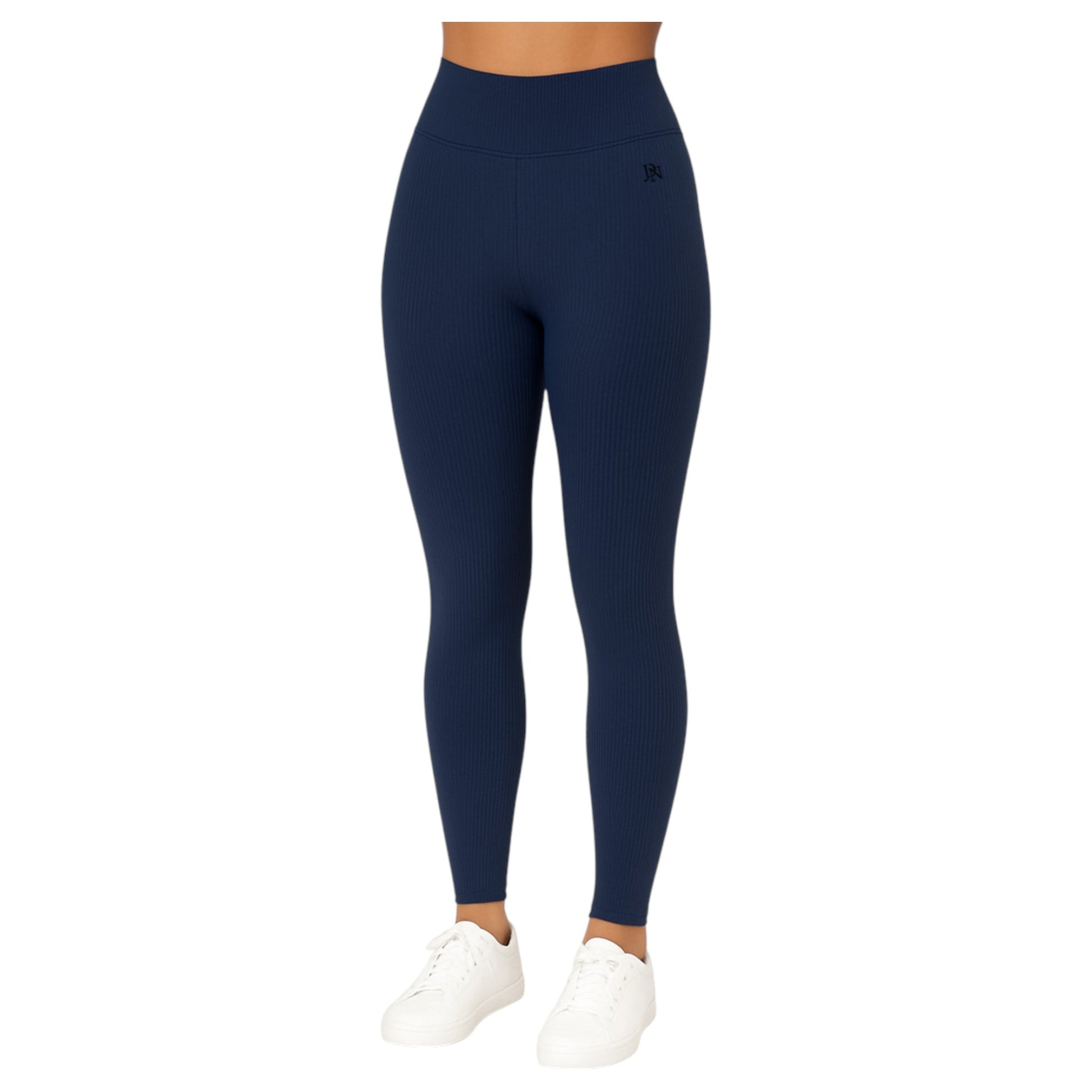 Ladies navy blue JDN ribbed fleece inner leggings – warm thermal winter leggings for women
