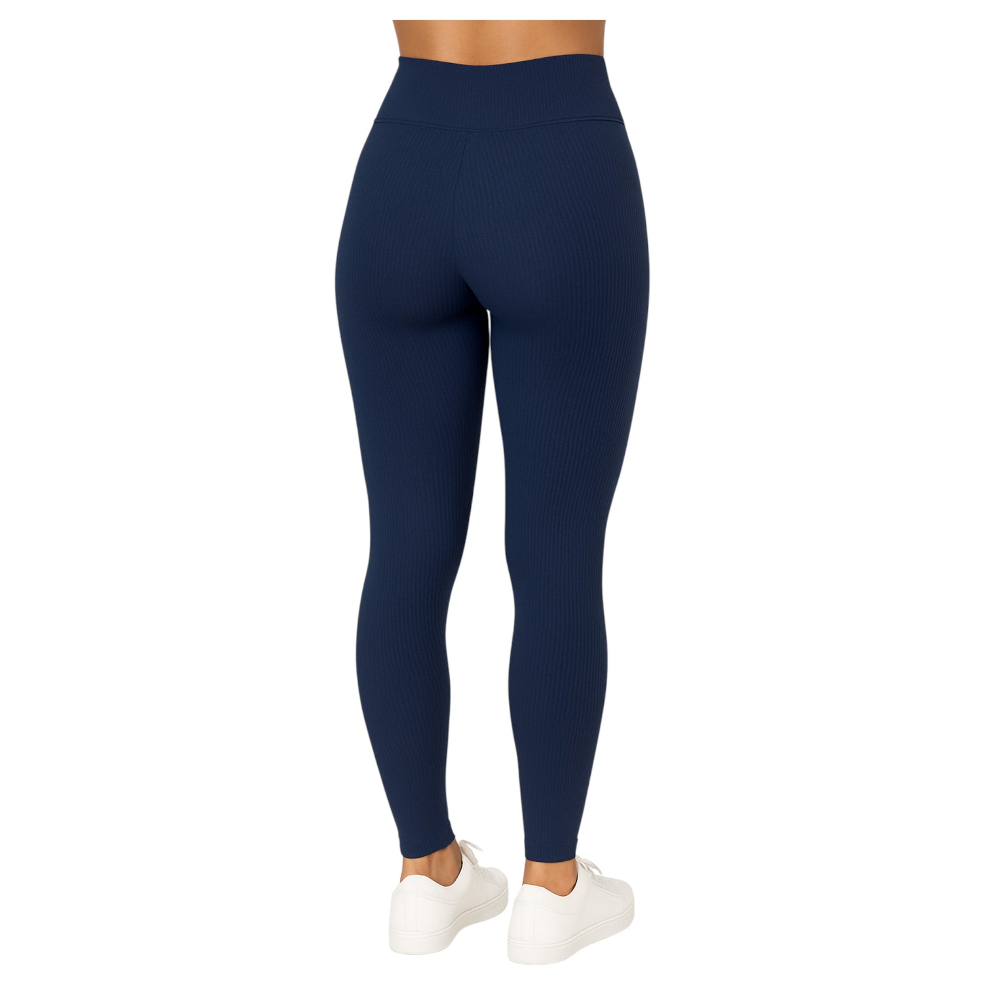 Ladies navy blue JDN ribbed fleece inner leggings – warm thermal winter leggings for women