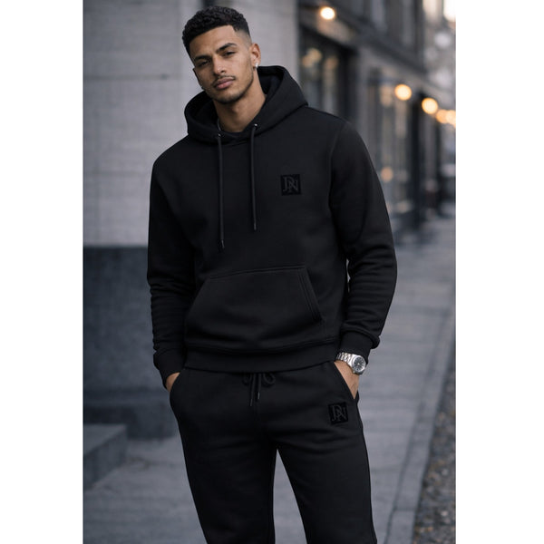 Men's JDN Branded Plain Tracksuit - Black