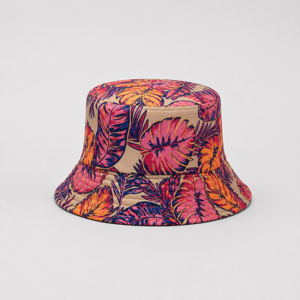 Kids Tropical Leaf Reversible Bucket Hat