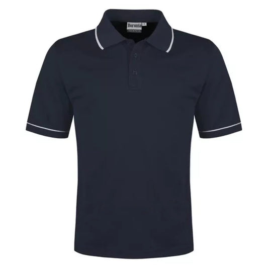 Children's navy and white polo sports shirt short sleeve breathable school PE top