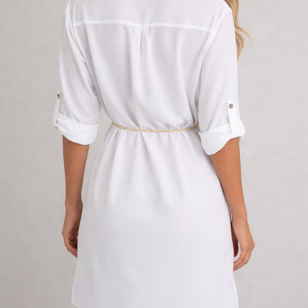 Ladies White Shirt Dress