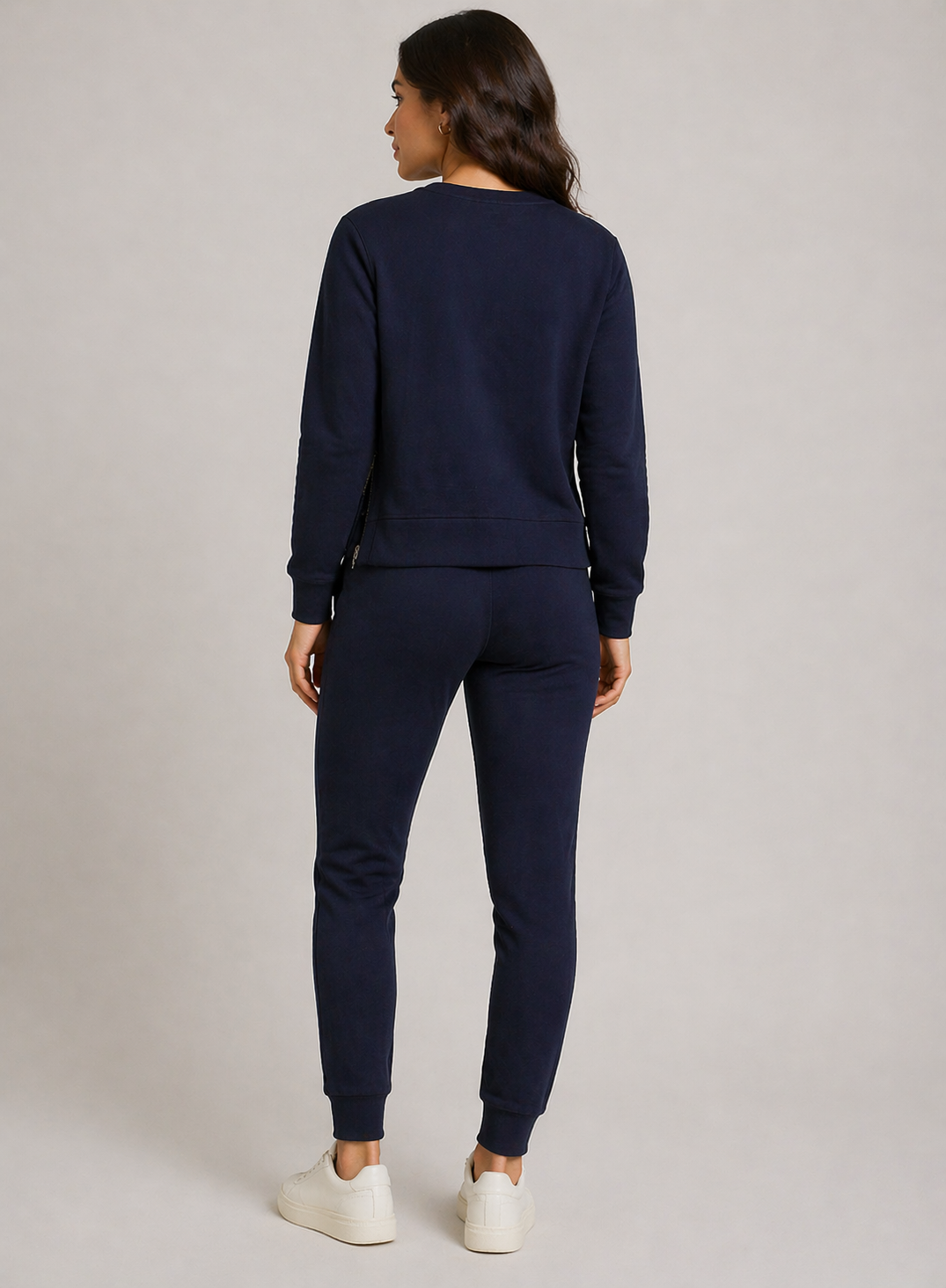 womens organic cotton tracksuit co ord set matching sweatshirt and joggers casual loungewear outfit