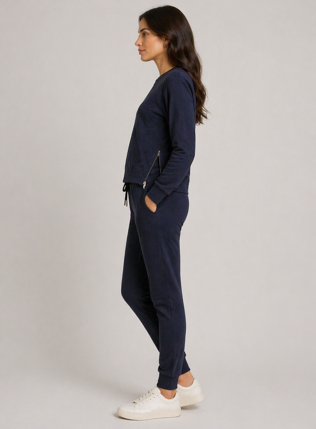 womens organic cotton tracksuit co ord set matching sweatshirt and joggers casual loungewear outfit