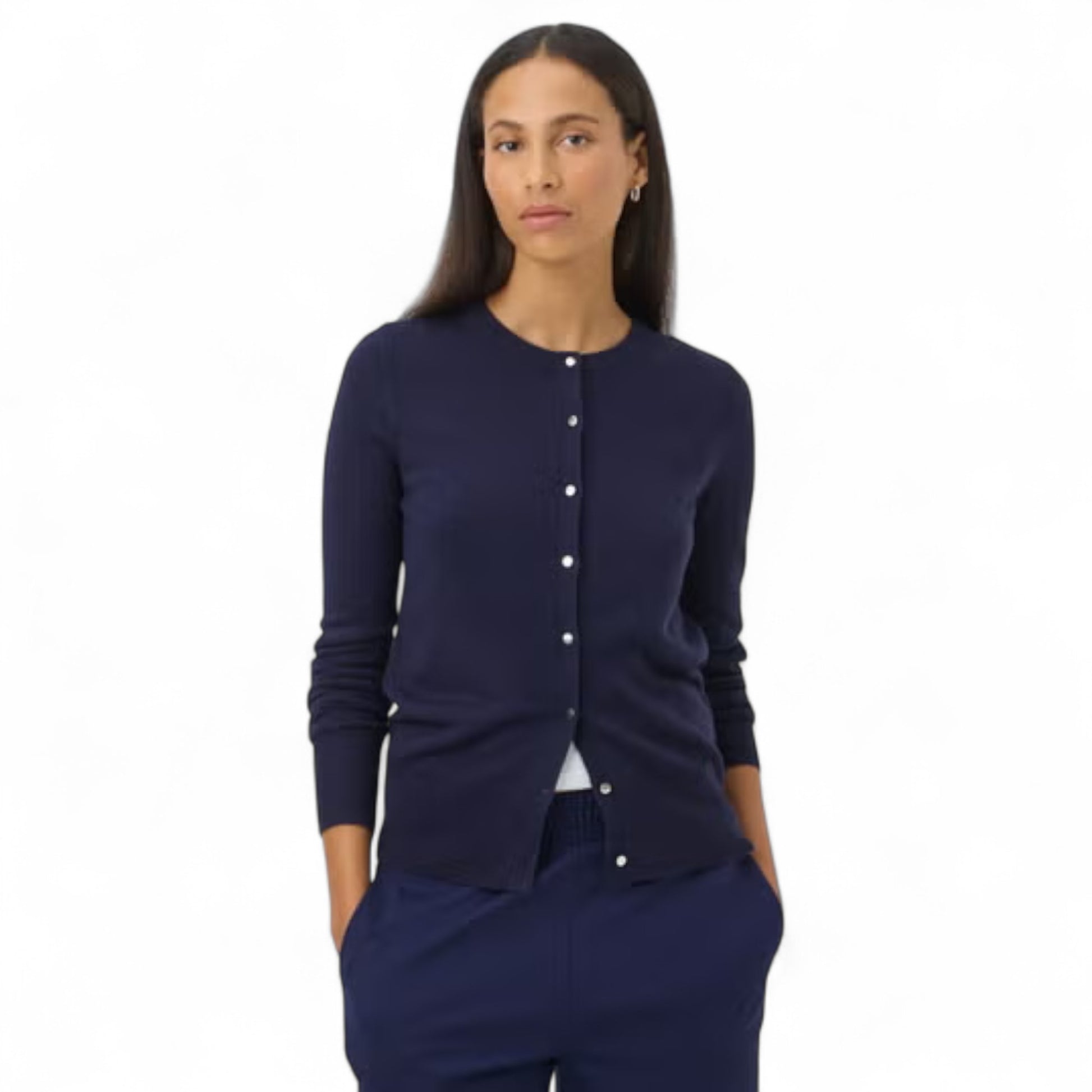Ladies Navy Soft Knit Button Cardigan – Ex High Street Store Lightweight Jumper
