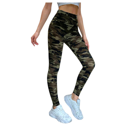 Ladies Womens Soft Touch Leggings Camo Style