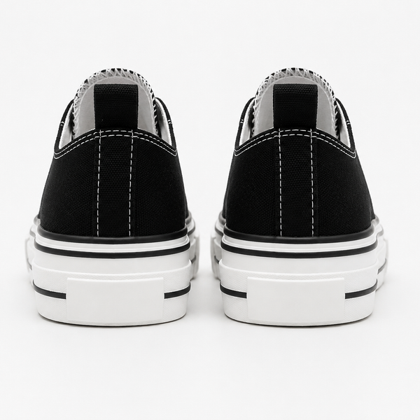 Ladies Canvas Trainers (Black)
