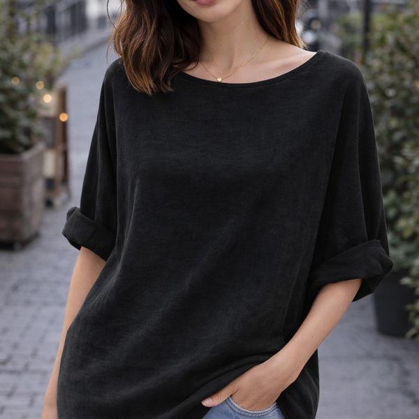 Ladies Cord Plain Italian Top (12 Colours Available)