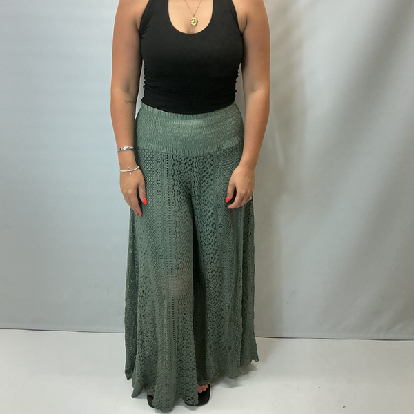 Ladies Crochet Khaki Trousers