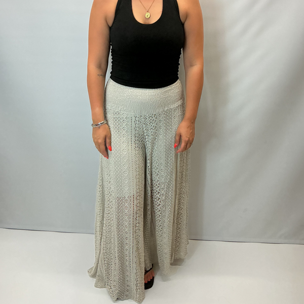 Ladies Crochet Beige Trousers
