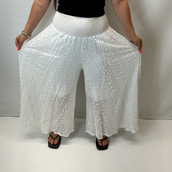 Ladies Crochet White Trousers
