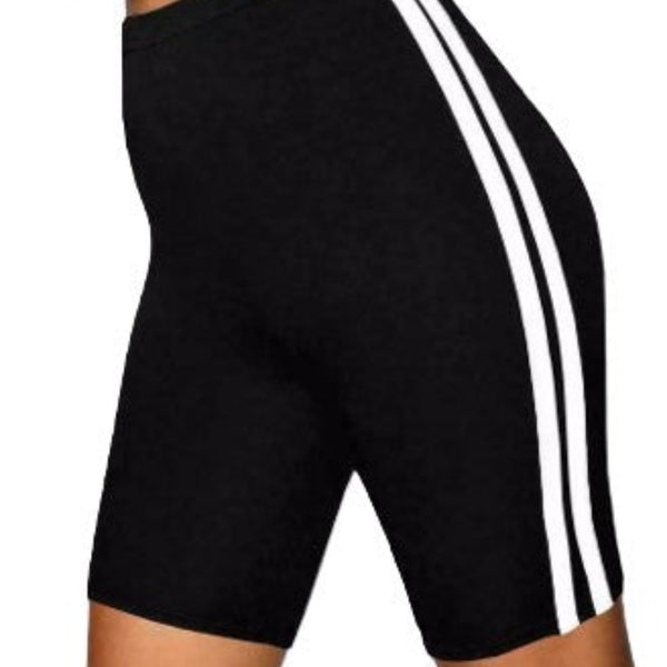 Ladies Striped Plus Size Cycle Shorts
