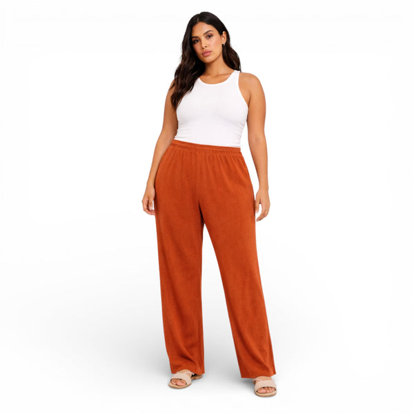 Ladies Soft Touch Stretch Ribbed Trousers