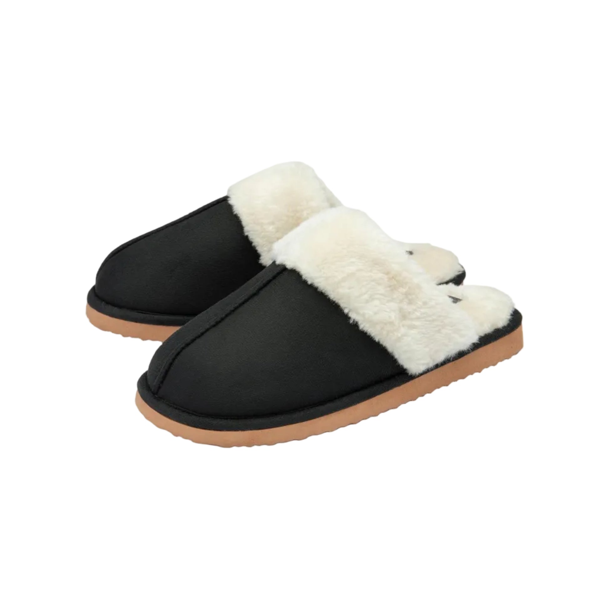 Ladies Dunlop footwear women’s mule slippers for indoor comfort with memory foam in black