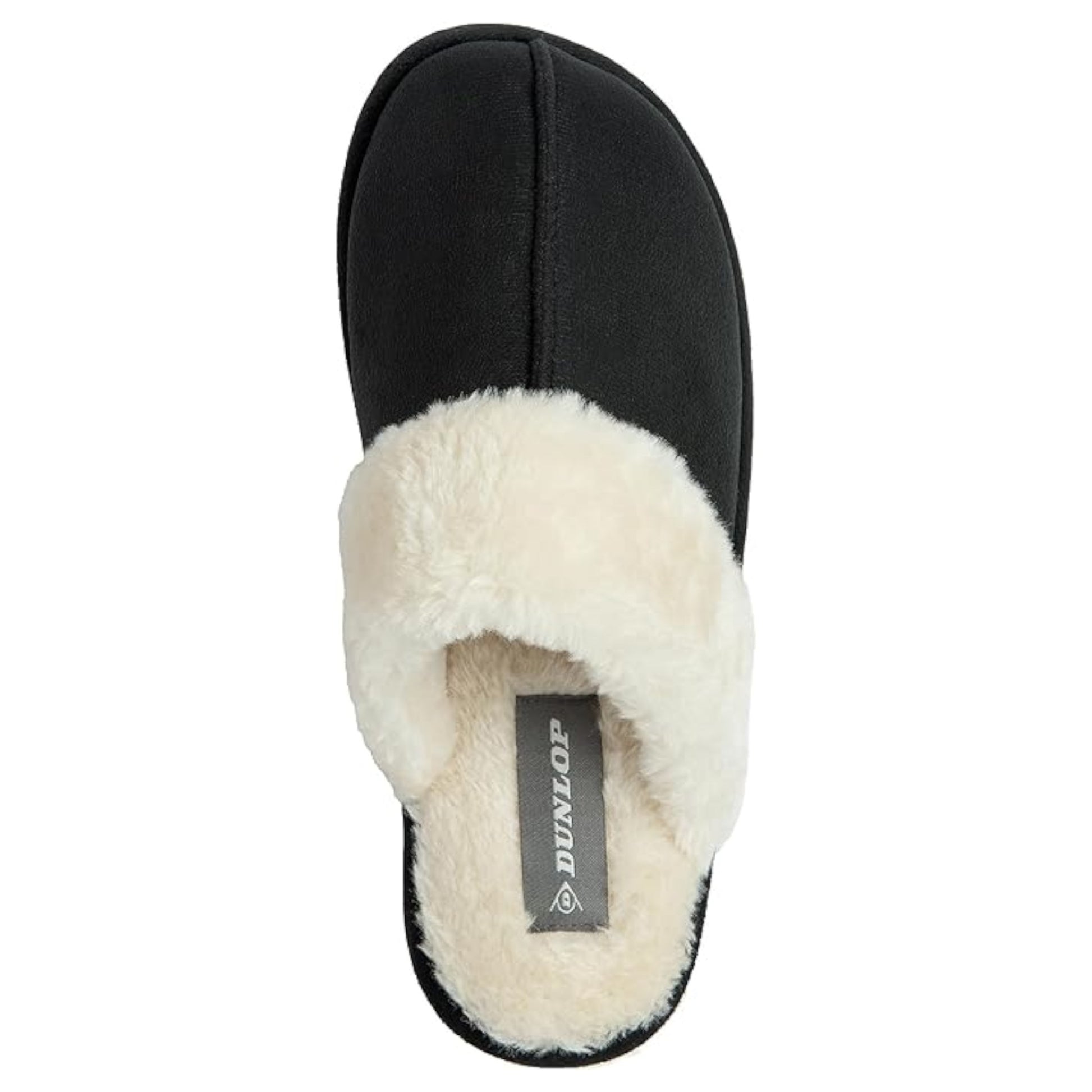 Ladies Dunlop footwear women’s mule slippers for indoor comfort with memory foam in black