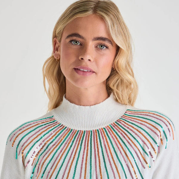 Ladies Fairisle Lines Christmas Jumper