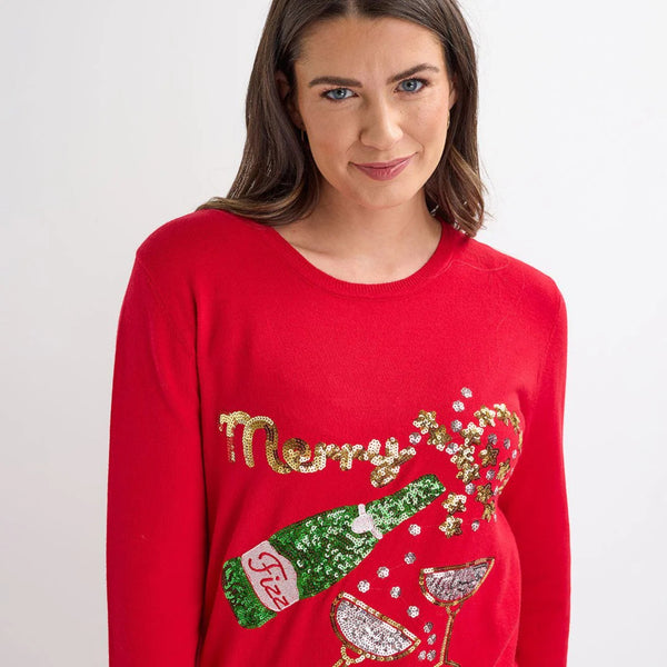 Ladies 'Fizzmas' Christmas Jumper