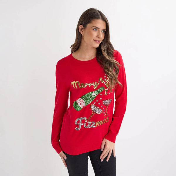 Ladies 'Fizzmas' Christmas Jumper
