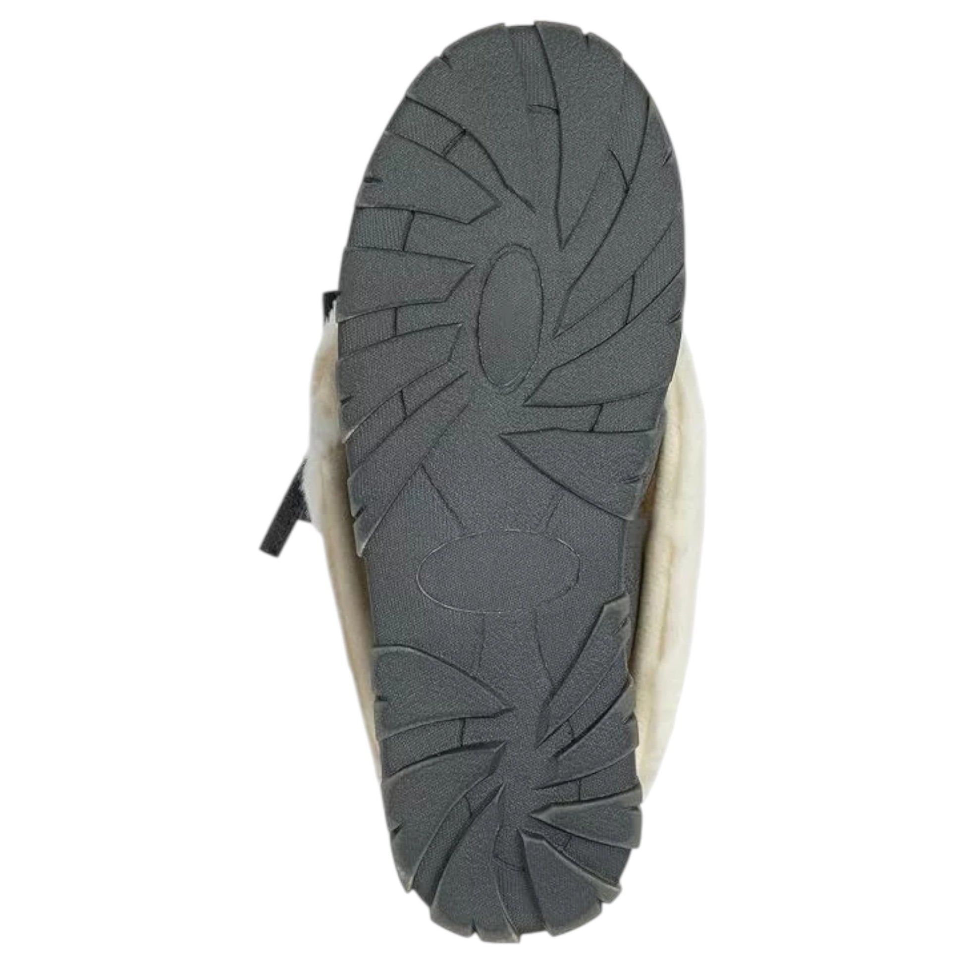 Women’s Dunlop slip-on slippers with bow detail and warm fleece lining in grey