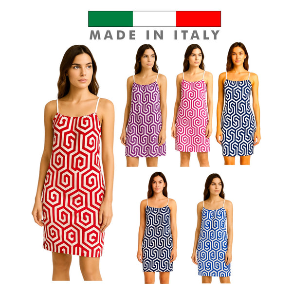 Ladies Summer Italian Dress - Geometric Design